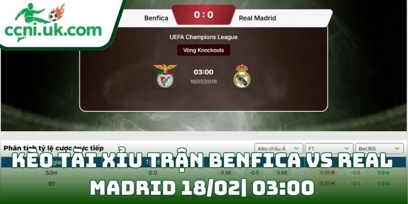 Soi kèo Benfica Vs Real Madrid (18/02| 03:00, Champions League): Thử thách lớn cho đại diện Bồ Đào Nha 2 Kèo tài xỉu trận Benfica Vs Real Madrid (18/02| 03:00, Champions League)