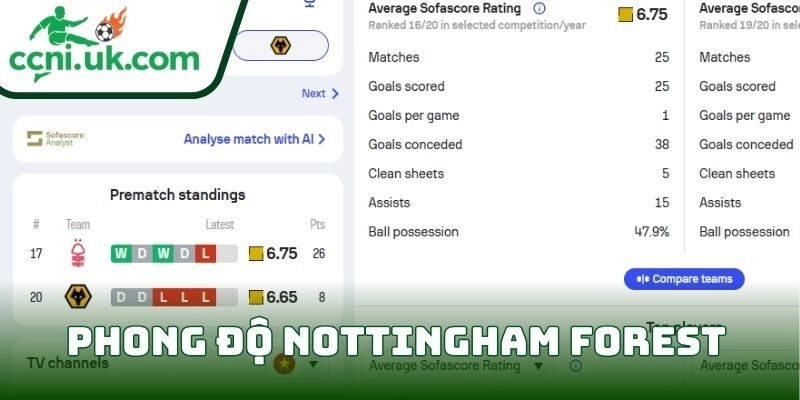 Soi kèo Nottingham Forest Vs Wolves (12/02 02:30| Ngoại hạng Anh) 1 Phong độ Nottingham Forest
