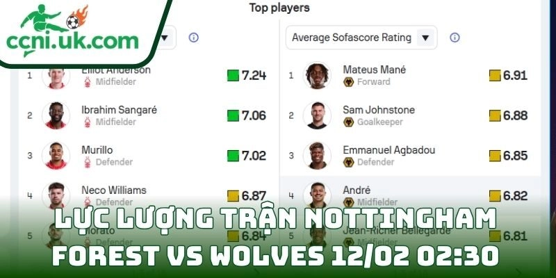 Soi kèo Nottingham Forest Vs Wolves (12/02 02:30| Ngoại hạng Anh) 3 Thông tin lực lượng trận Nottingham Forest Vs Wolves (12/02 02:30| Ngoại hạng Anh)
