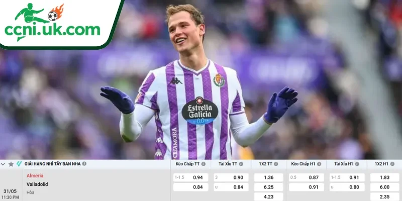 Chi tiết kèo Almeria vs Valladolid (23h30 ngày 31/05)