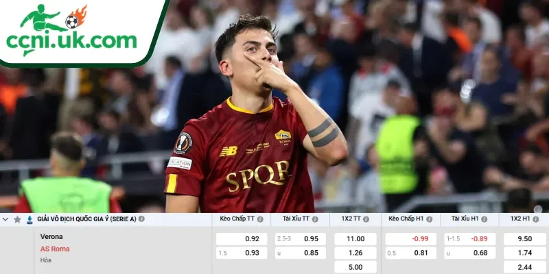Soi Kèo Hellas Verona vs AS Roma (01h45 ngày 25/05) Serie A 3 Chi tiết kèo Hellas Verona vs AS Roma (01h45 ngày 25/05)