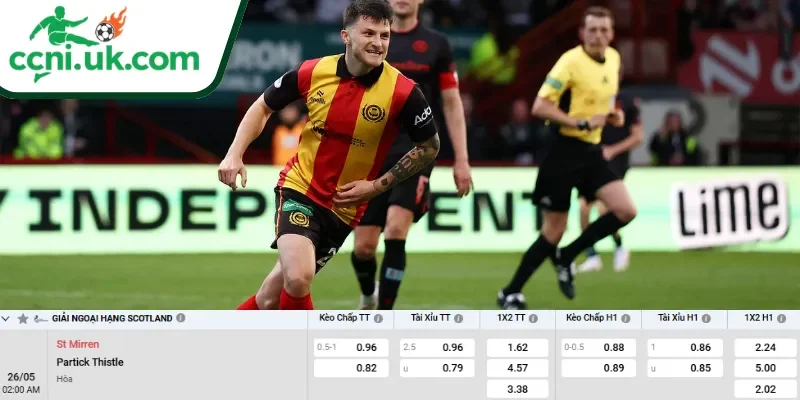 Soi Kèo St. Mirren vs Partick Thistle (02h00 ngày 26/05) Ngoại Hạng Scotland 3 Chi tiết kèo St. Mirren vs Partick Thistle (02h00 ngày 26/05)